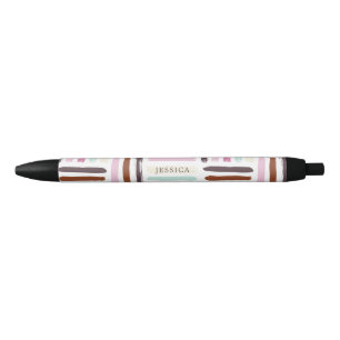 Colourful Brush Strokes Personalised Black Ink Pen