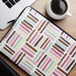 Colourful Brush Strokes Personalised Laptop Sleeve