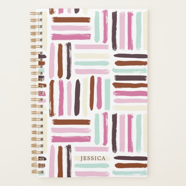 Colourful Brush Strokes Personalised Planner (Front)