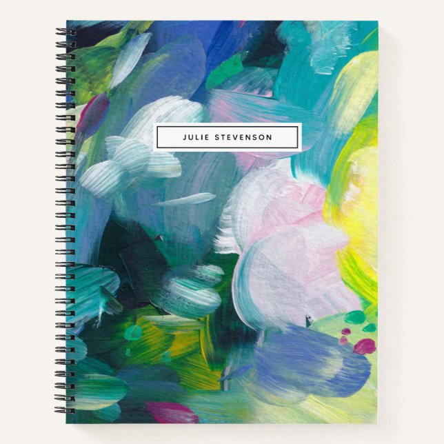 Colourful Brush Strokes Spiral Notebook (Front)