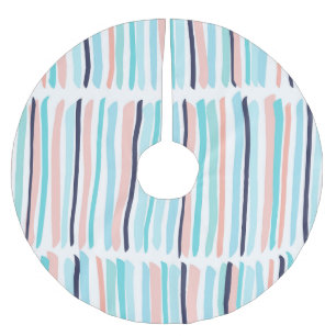 Colourful Brush Strokes: Vintage Scribble. Brushed Polyester Tree Skirt