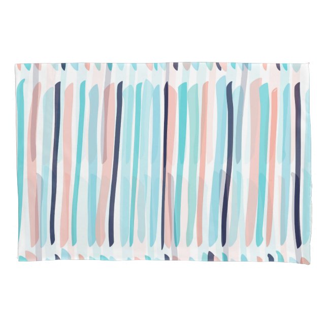 Colourful Brush Strokes: Vintage Scribble. Pillowcase (Front)