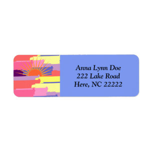 Colourful Brush Strokes W/Sun Return Address Label