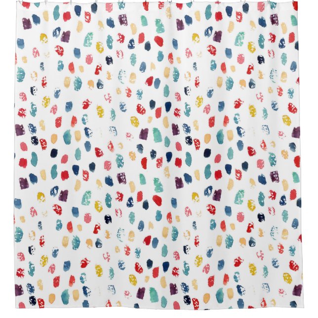 Colourful Brush Strokes: Watercolor Seamless. Shower Curtain (Front)