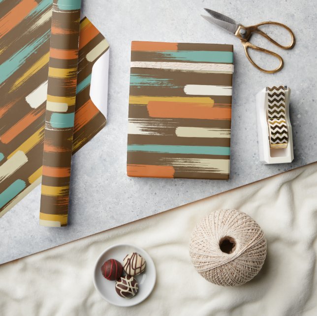 Colourful Brush Strokes Wrapping Paper (Crafts)