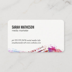 Colourful Brushed Texture Business Card