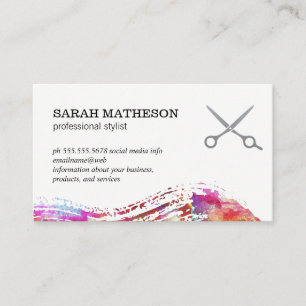 Colourful  Brushed Texture professional stylist Business Card