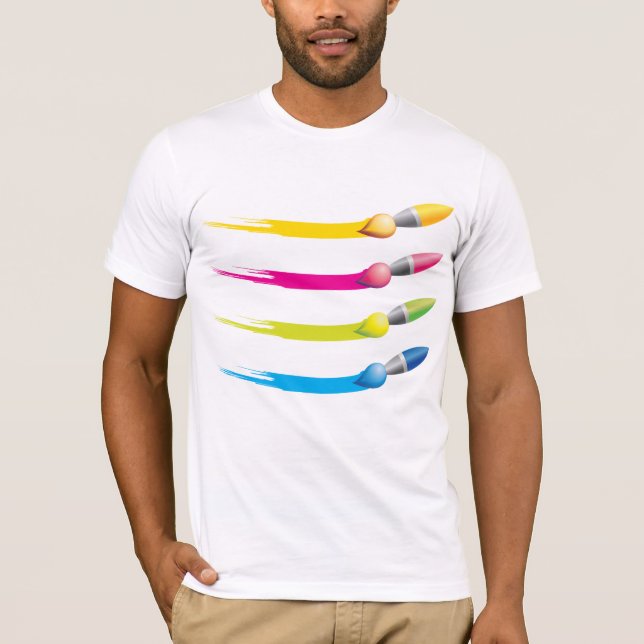 Colourful Brushes Mens T-Shirt (Front)