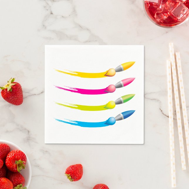 Colourful Brushes Paper Napkins (Creator Uploaded)
