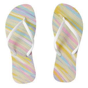 Colourful Brushstroke Flip Flops