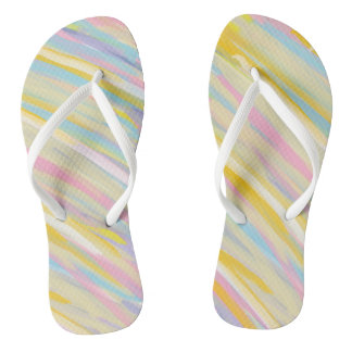 Colourful Brushstroke Flip Flops