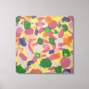 Colourful Brushstrokes Abstract Art Canvas Print