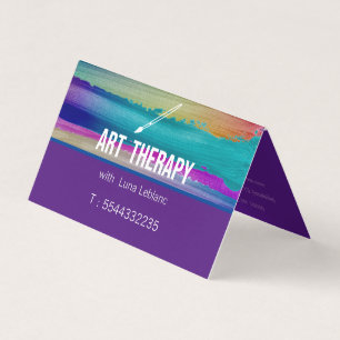 colourful brushstrokes - art therapy business card
