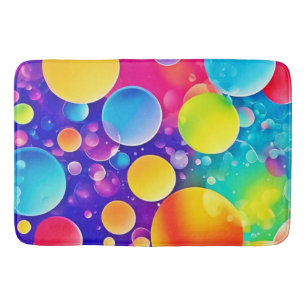Colourful Bubble Abstract Art Bath Mat