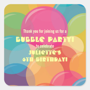 Colourful Bubble Birthday Party Sticker