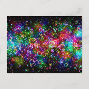 Colourful Bubble Design Postcard