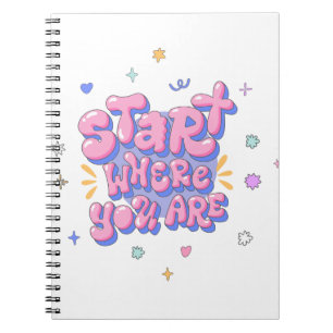 Colourful Bubble Letter Quote Notebook