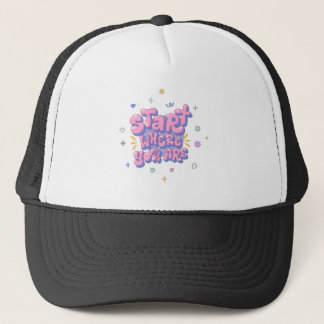 Colourful Bubble Letter Quote Trucker Hat