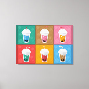 Colourful Bubble Tea 6 Pack Canvas Print