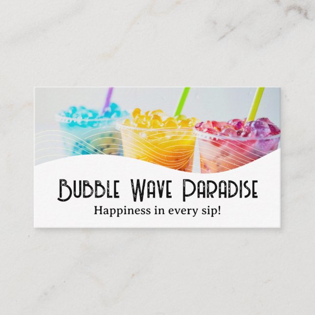 Colourful Bubble Tea Drinks Business Card (Front)