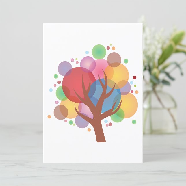 Colourful Bubble Tree Invitation (Creator Uploaded)
