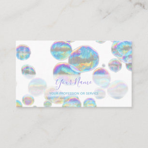 Colourful bubbles birthday planner and party business card