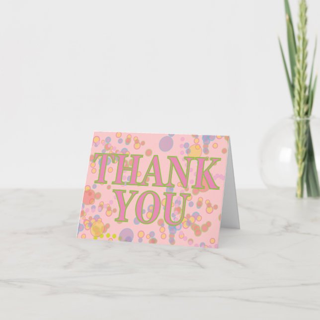 Colourful Bubbles Birthday Thank You Card (Front)