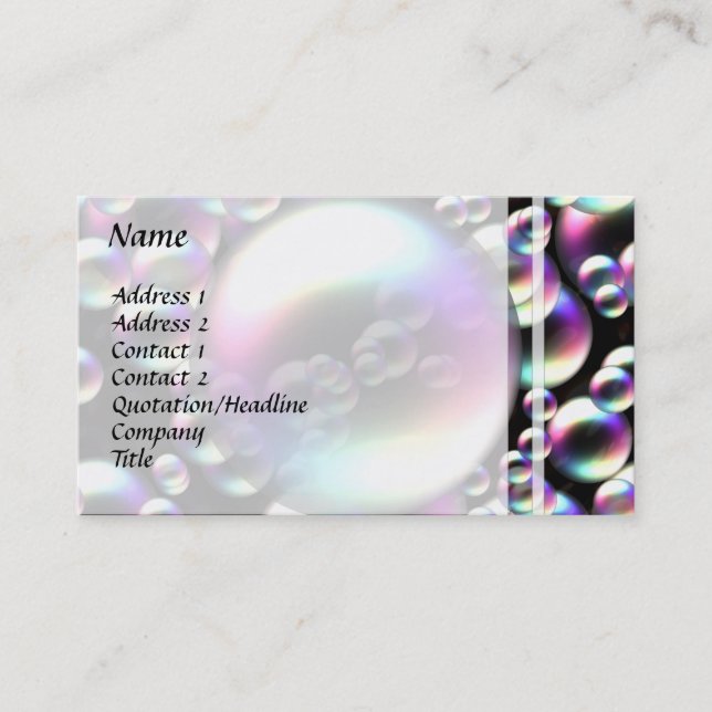 Colourful Bubbles Business Card (Front)