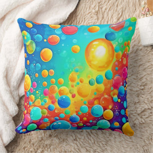Colourful Bubbles Floating Art Cushion