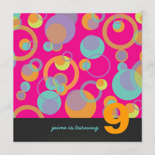 Colourful Bubbles for Birthday Party Invitation