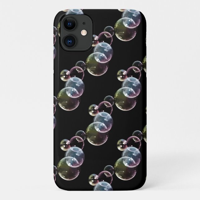 colourful bubbles on black Case-Mate iPhone case (Back)