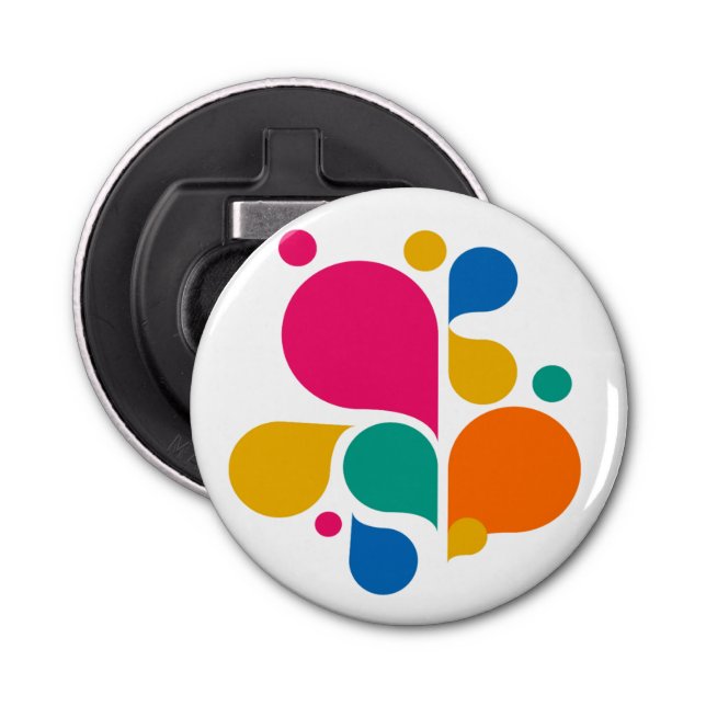 Colourful Bubbles Round Bottle Opener (Front)