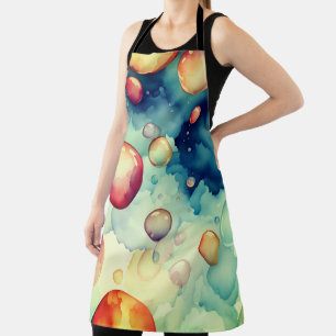 Colourful Bubbles Watercolor Art Apron