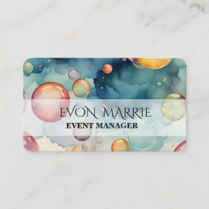 Colourful Bubbles Watercolor Art Business Card