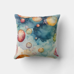 Colourful Bubbles Watercolor Art Cushion