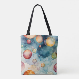 Colourful Bubbles Watercolor Art Tote Bag