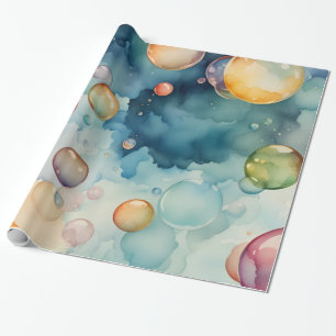 Colourful Bubbles Watercolor Art Wrapping Paper