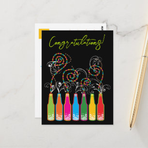 Colourful Bubbly Celebrations Thank You Postcard