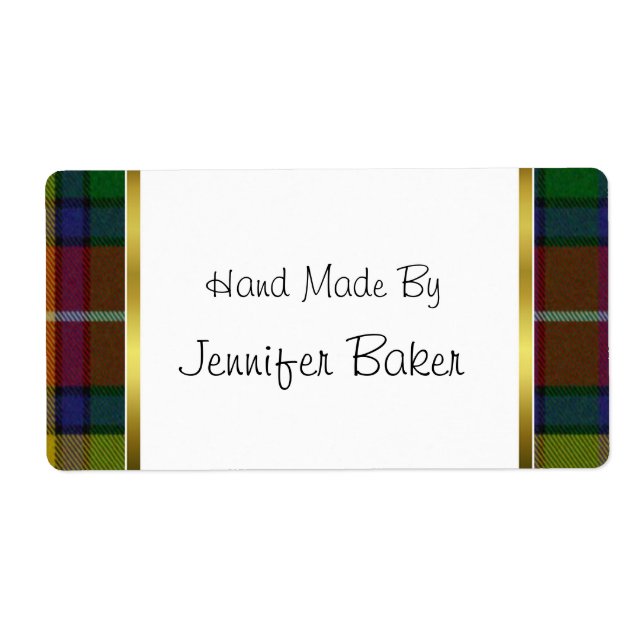 Colourful Buchanan Plaid Package Labels (Front)