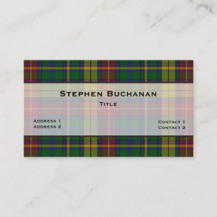 Colourful Buchanan Tartan Plaid Custom Business Card