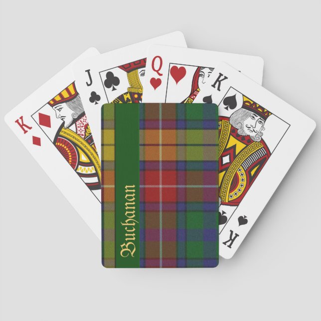Colourful Buchanan Tartan Plaid Playing Cards (Back)