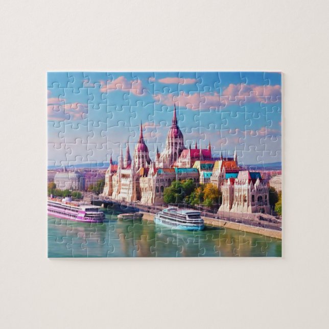 Colourful Budapest Skyline Jigsaw Puzzle (Horizontal)
