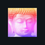 Colourful Buddha Face Statue Formed By Lines Canvas Print<br><div class="desc">The face of Siddhartha Gautama,  Buddha,  with carved effect.
Image formed by lines of variable width. 
Gift idea for people that love Asian art and spirituality.</div>