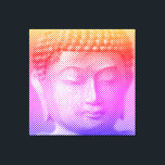 Colourful Buddha Face Statue Formed By Lines Canvas Print<br><div class="desc">The face of Siddhartha Gautama,  Buddha,  with carved effect.
Image formed by lines of variable width. 
Gift idea for people that love Asian art and spirituality.</div>