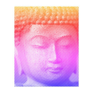 Colourful Buddha Face Statue Formed By Lines Canvas Print