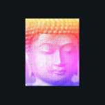 Colourful Buddha Face Statue Formed By Lines Canvas Print<br><div class="desc">The face of Siddhartha Gautama,  Buddha,  with carved effect.
Image formed by lines of variable width. 
Gift idea for people that love Asian art and spirituality.</div>