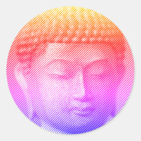Colourful Buddha Face Statue Formed By Lines 