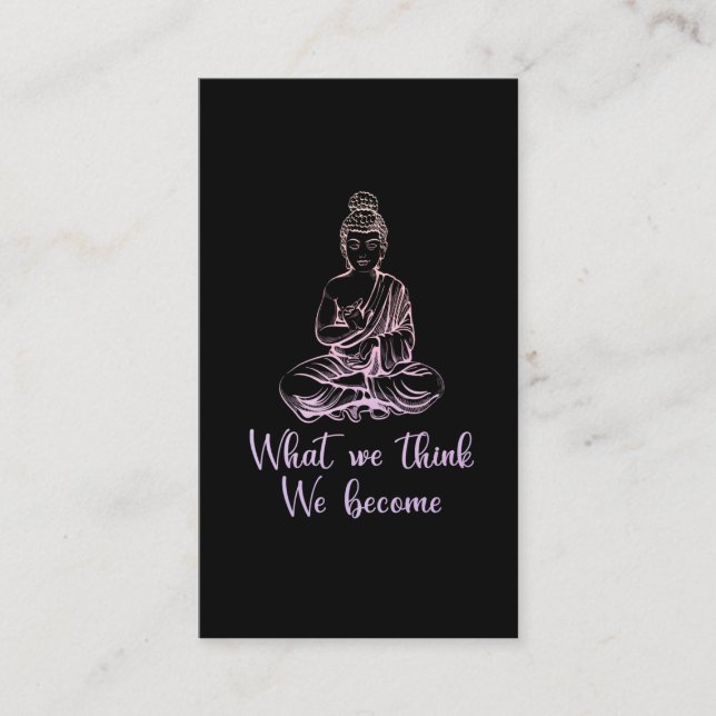 Colourful Buddha Inspirational Buddhism Quote Business Card (Front)
