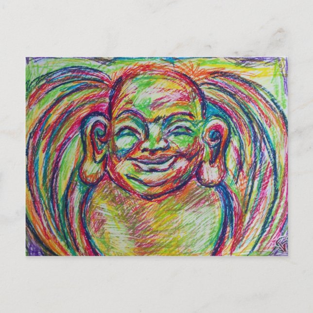 Colourful Buddha Postcard (Front)