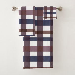 Colourful Buffalo Plaid Check Tartan Bath Towel Set